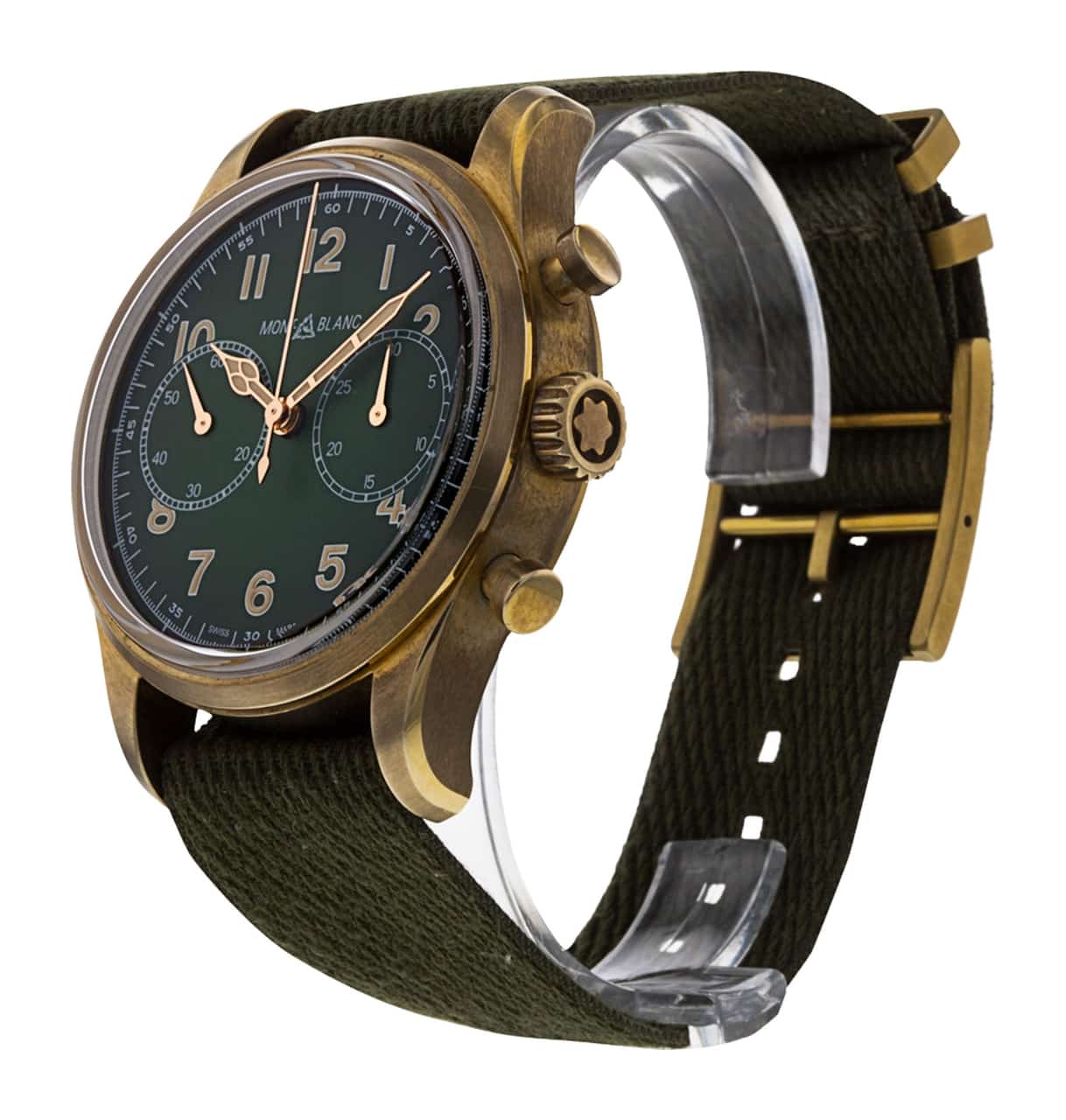 Montblanc 1858 119908 Green Arabic Dial Fabric Strap